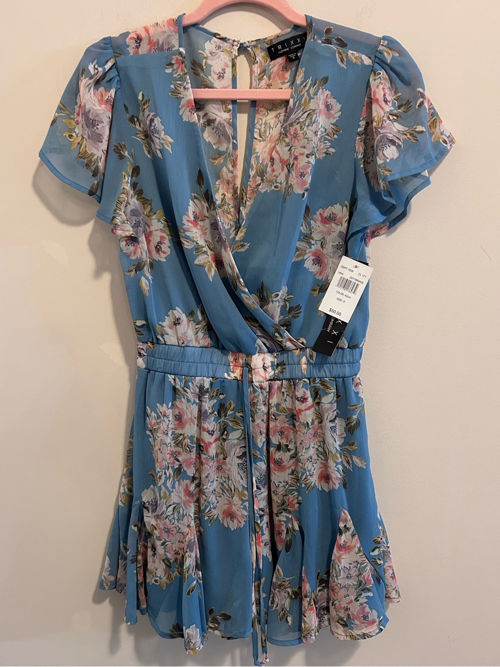 Trixxi Light Blue Floral Blouse